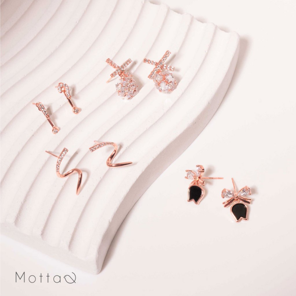 MOTTA ต่างหูดีไซน์โดดเด่น ใส่แล้วไม่แพ้ ไม่คัน รับประกัน ยินดีคืนเงิน
