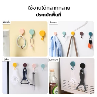 HOMEC ตะขอแขวนติดผนัง ตะขอ ตัวติดผนัง Wall hook ไม่ต้องเจาะ กาวติดแน่น ไม่หลุดง่าย 12ชิ้น 24ชิ้น คละสีขาวดำ