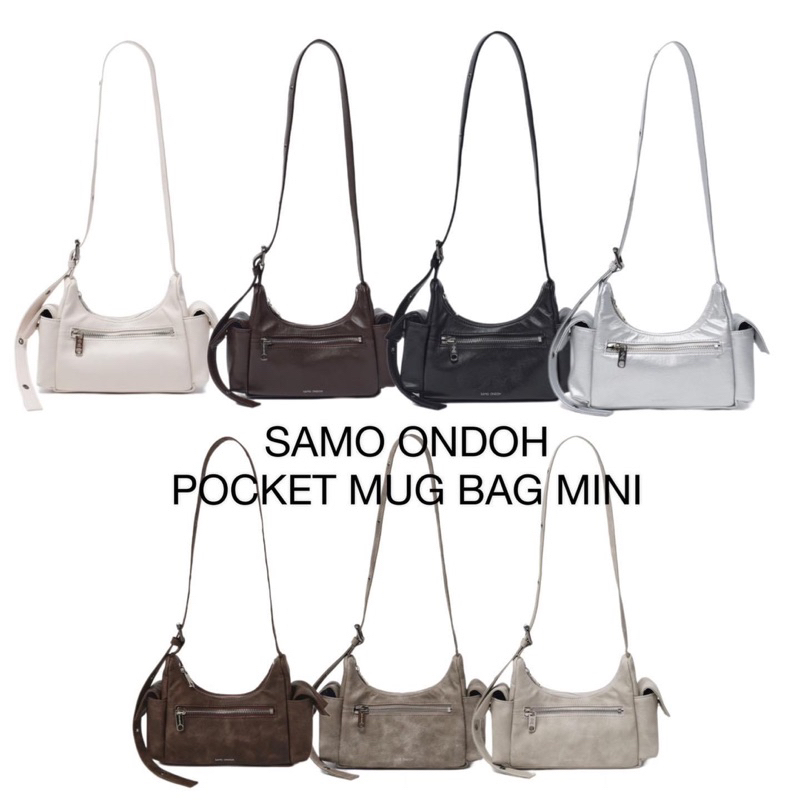 พร้อมส่ง แท้ % New pocket mug bag mini SAMO ONDOH จากช็อปเกาหลี หนัง มี 7 สี รุ่นใหม่ล่าสุด