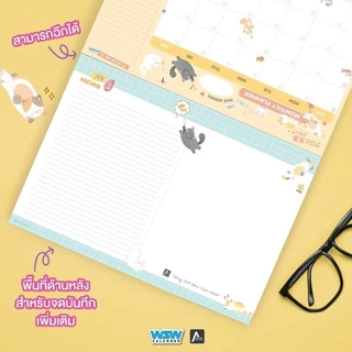 The Artist Collection Table Planner | Kuro&Friends แพลนเนอร์A3รูปน้องแมว เขียนเดือนและวันที่ได้