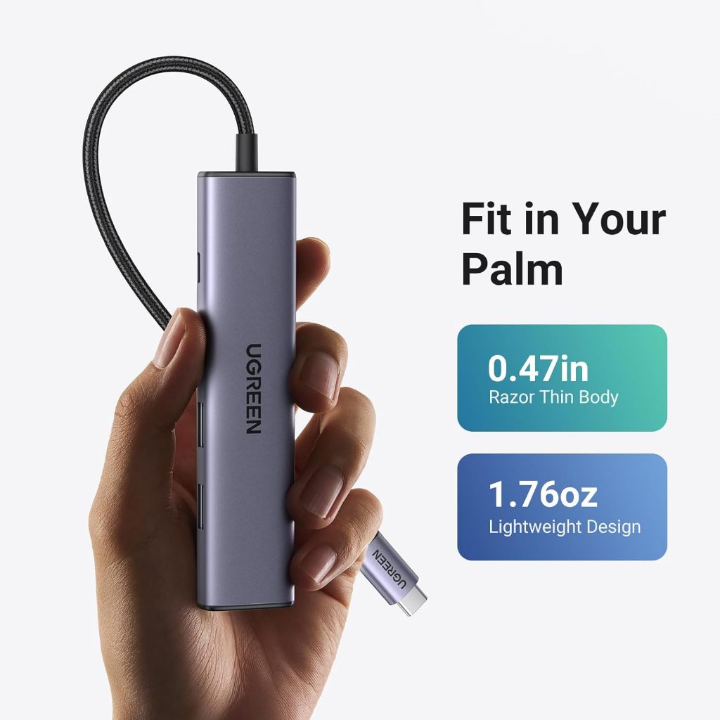 UGREEN อะแดปเตอร์ USB HUB Type C รองรับสูงสุด 10in1 HDMI 4K 30Hz, USB2.0-3.0, PD, SD/TF, RJ45