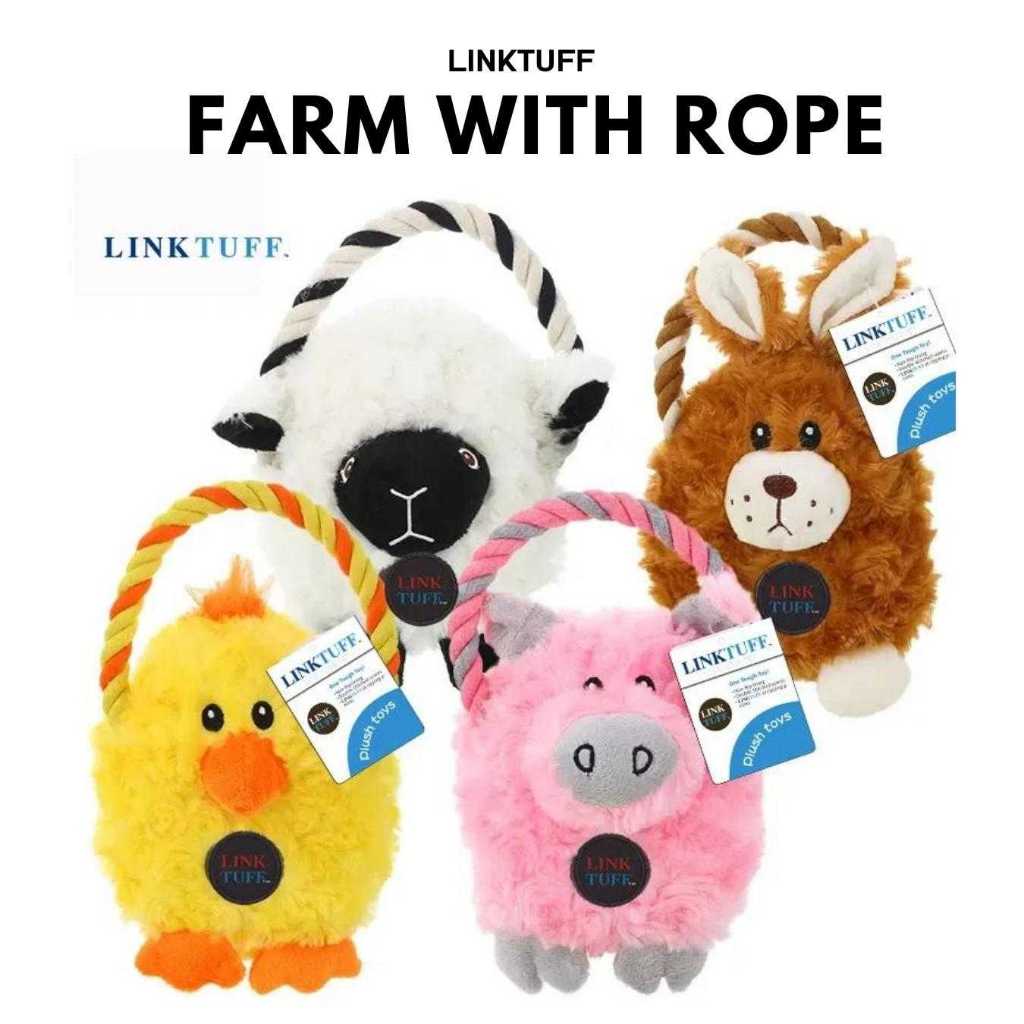 LINKTUFF Farm with Rope ของเล่นสุนัข มาแบบยกฟาร์ม พร้อมเชือกกัด Goodie Dogs