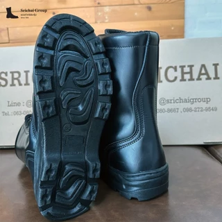 Combat Boots / คอมแบท รุ่น US03/US03C หนังขัดมัน พื้นรถถัง พื้นเบา by Srichaigroup