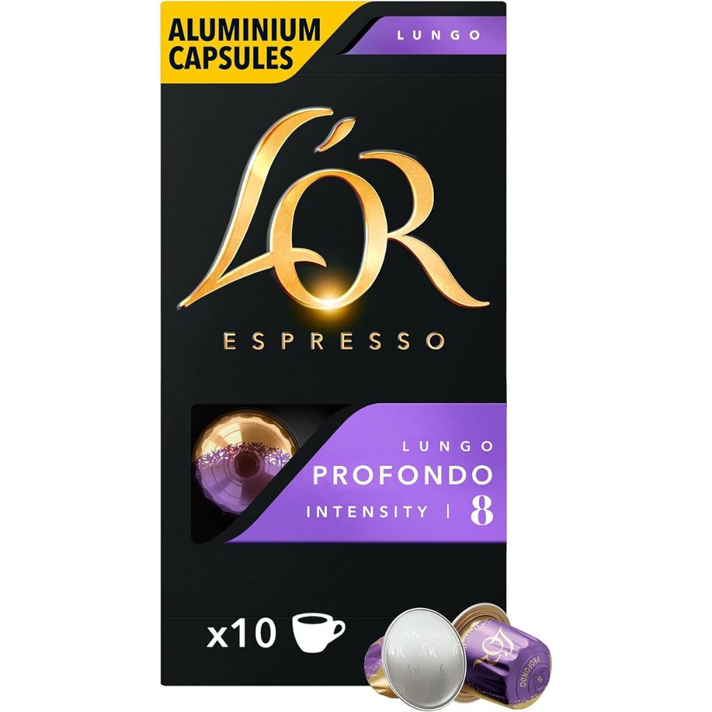 L'OR Espresso Lungo Profondo Intensity 8 Coffee Capsules 10 Pack กาแฟแคปซูลลอร์ โพรฟองดู 10 แคปซูล