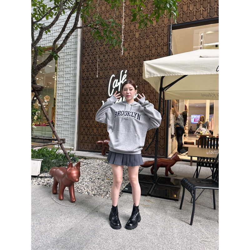 BROOKLYN HOODIES   สเวตเตอร์มีฮู้ด สีเทา /งานดีมากค่ะ unisex ใส่คู่กันได้นะคะ ราคา ถูกที่สุด ดีลบีเคเค แกลเลอรีภาพที่ 6