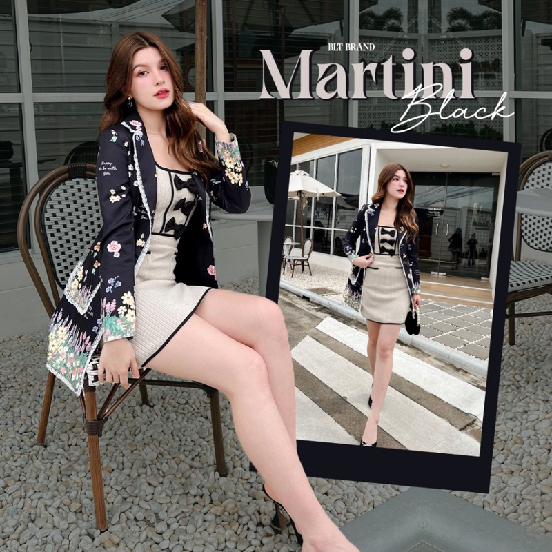 💎พร้อมส่ง💎BLT💕เดรสทรงสูท Classy Martini Black : Set