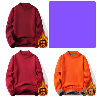 เสื้อไหมพรมบุขนกันหนาวคอกลมขนาด/คอเต่า Over Size