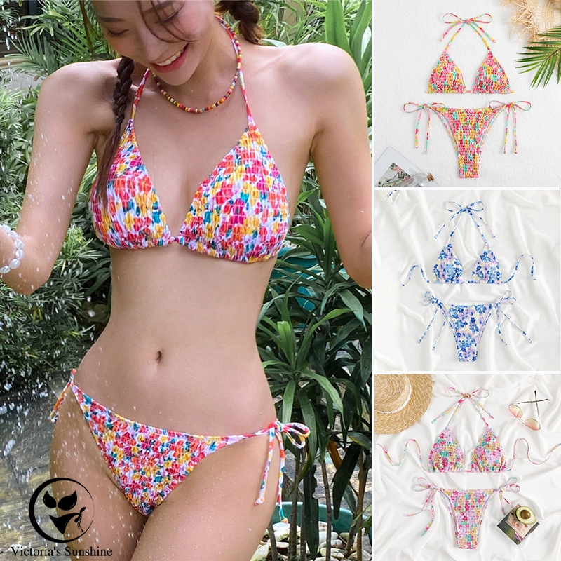 บิกินี่ ชุดว่ายน้ํา อวบ bikini sexy ทูพีช มีบราฟองน้ำ#0144