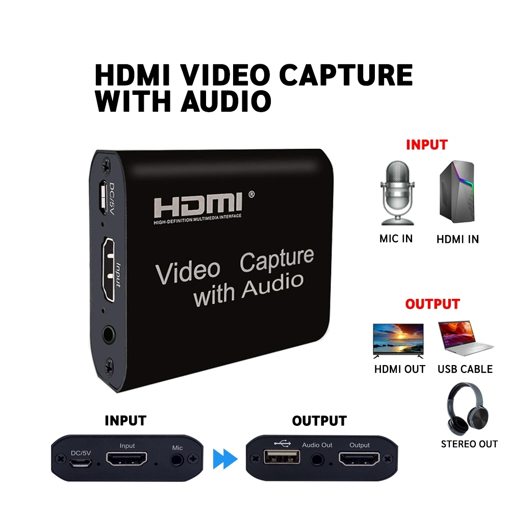 hdmi Video Capture USB 3.0 with Audio ไลฟ์สด สตีม จับภาพวิดีโอ พร้อมเสียง Live Streaming HDMI Video Capture Card