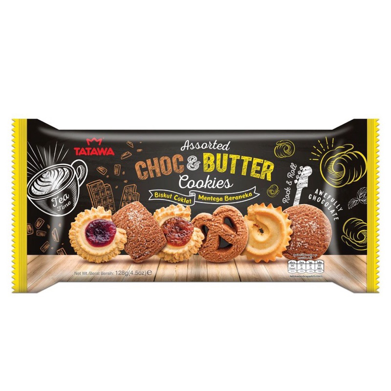 Butter cookies Tatawa choc&Butter cookies ช็อก&บัตเตอร์คุ๊กกี้ ขนาด 128 กรัม