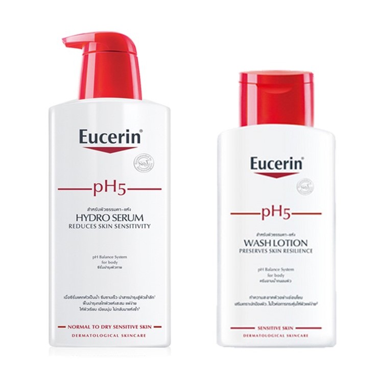 Eucerin pH5 Set2 (pH5 Hydro Serum 400ml + pH5 Wash Lotion 200ml) ยูเซอรีน พีเอช 5 เซ็ท2