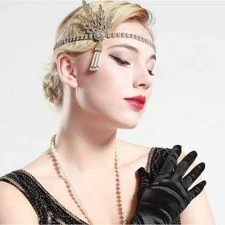 E2/2ที่คาดผมแกสบี้​ กิ๊บแกสบี้ ย้อนยุค คราสสิคหรูๆ Teliyf 2 1920 s Flapper Great Gatsby ปรับระดับได้ พร้อมส่งในไทย