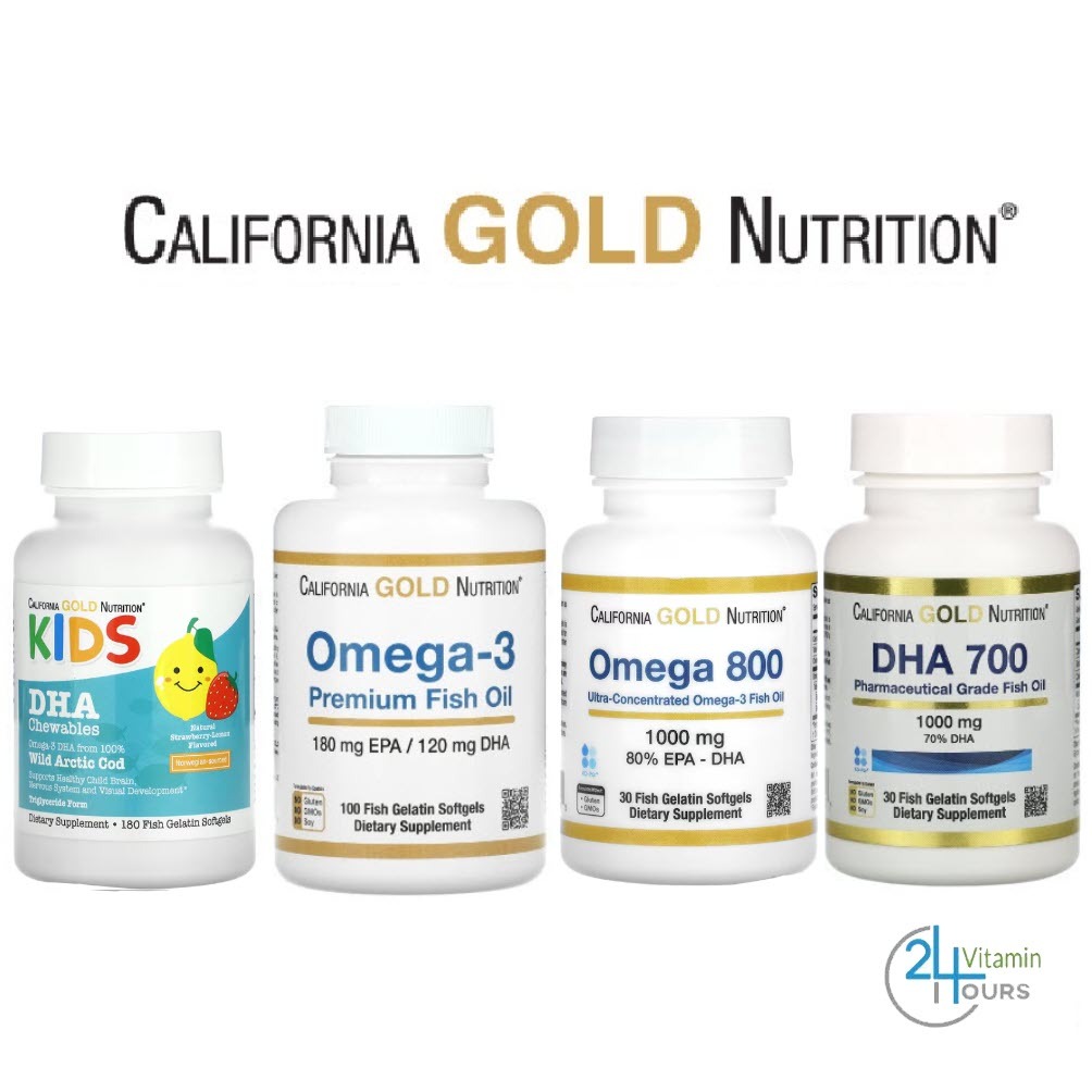 [Lot ใหม่] California Gold Nutrition , Omega 3 , Omega 800 , DHA 700, Children DHA  -น้ำมันปลา / น้ำมันปลาเด็ก / โอเมก้า