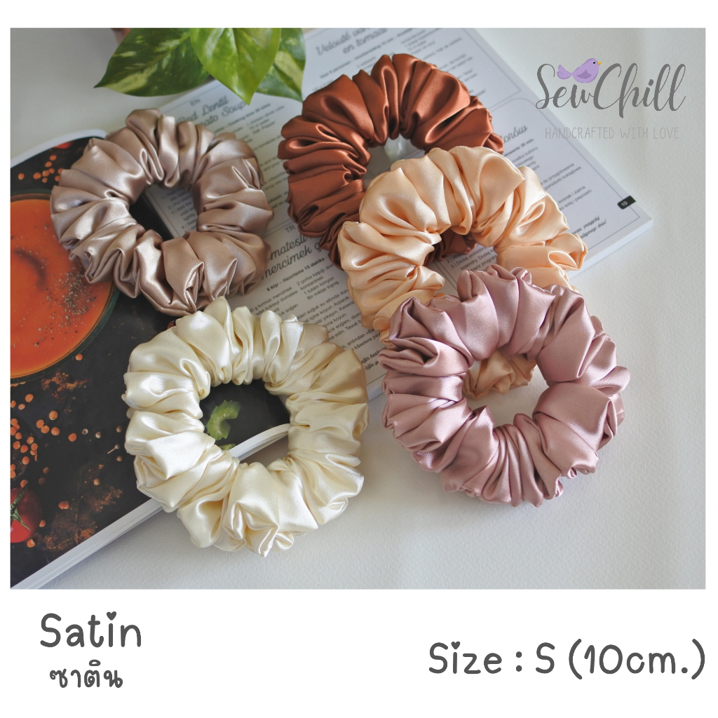 ยางรัดผมโดนัท ผ้าซาติน / Satin Scrunchies / ขนาด Size S