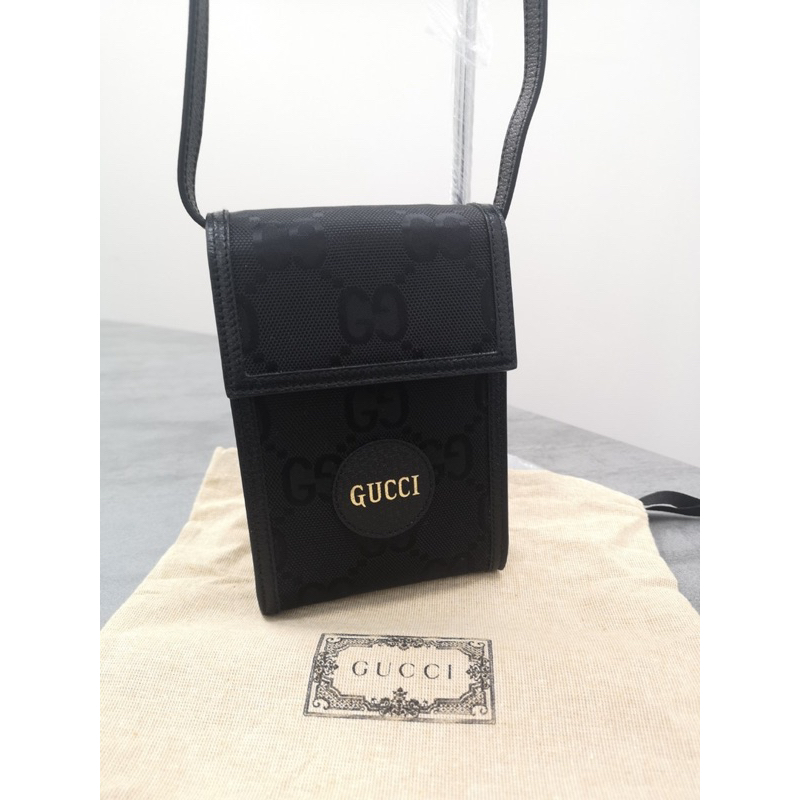 GUCCI Nylon Leather Black(Gucci Phone bag) New