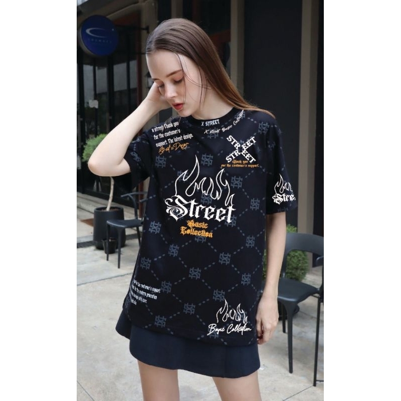 พร้อมส่ง!! เสื้อยืด​ลายโมโนแกรม X Street​ brand​