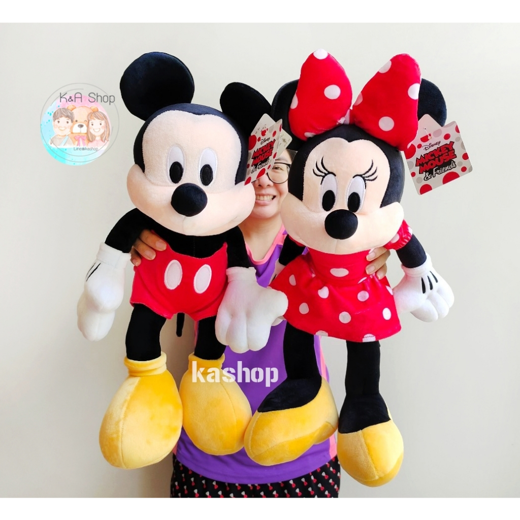 ตุ๊กตามิกกี้ เม้าส์ มินนี่ เม้าส์ Mickey Mouse Minnie Mouse Disney ดีสนีย์ ขนาด 16-27 นิ้ว ตัวเล็ก ตัวใหญ่ (ผ้าEF)