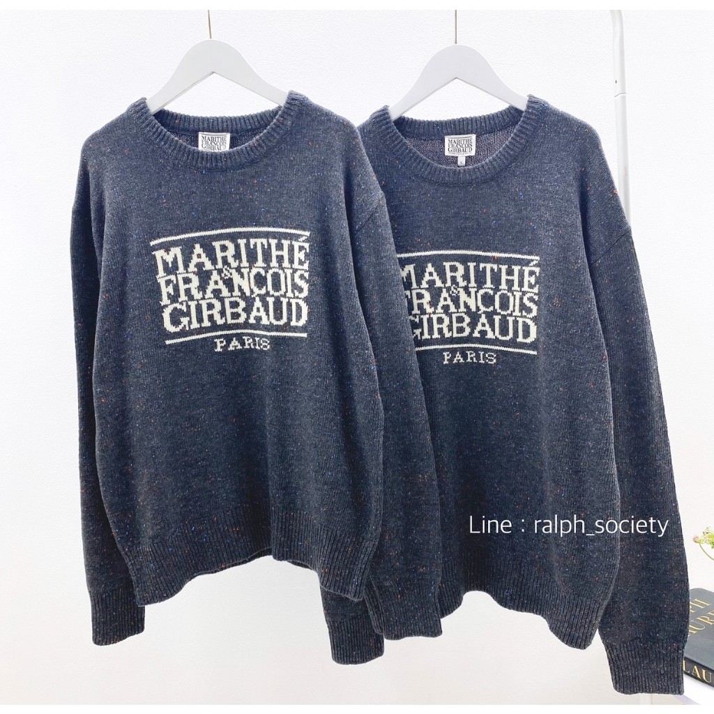 Marithe Classic LOGO knit pullover Grey