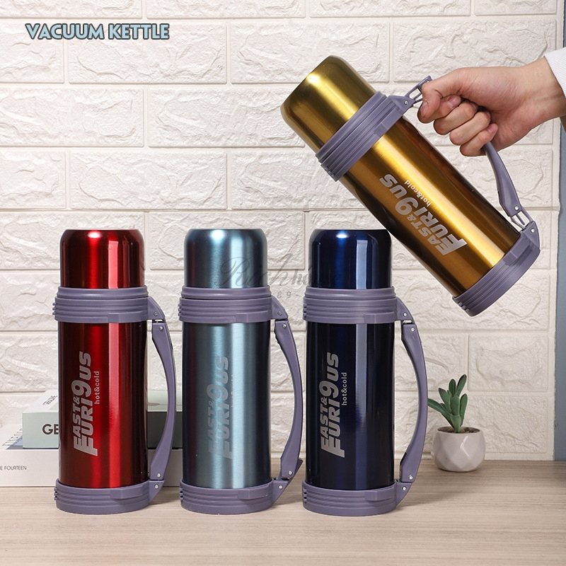 กระติกน้ําร้อน สเตนเลส 304 สําหรับเดินทาง เล่นกีฬา 1200 ml เก็บความร้อนเย็น นาน 12ชม J375