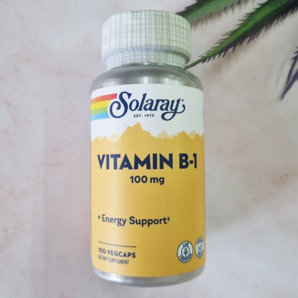 [Solaray®] Vitamin B-1, 100 mg 100 Vegcaps วิตามินบี1
