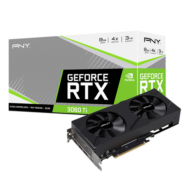 การ์ดจอ VGA (การ์ดแสดงผล) PNY GEFORCE RTX 3060 TI 8GB GDDR6X VERTO DUAL FAN แรงกว่าตัว4060