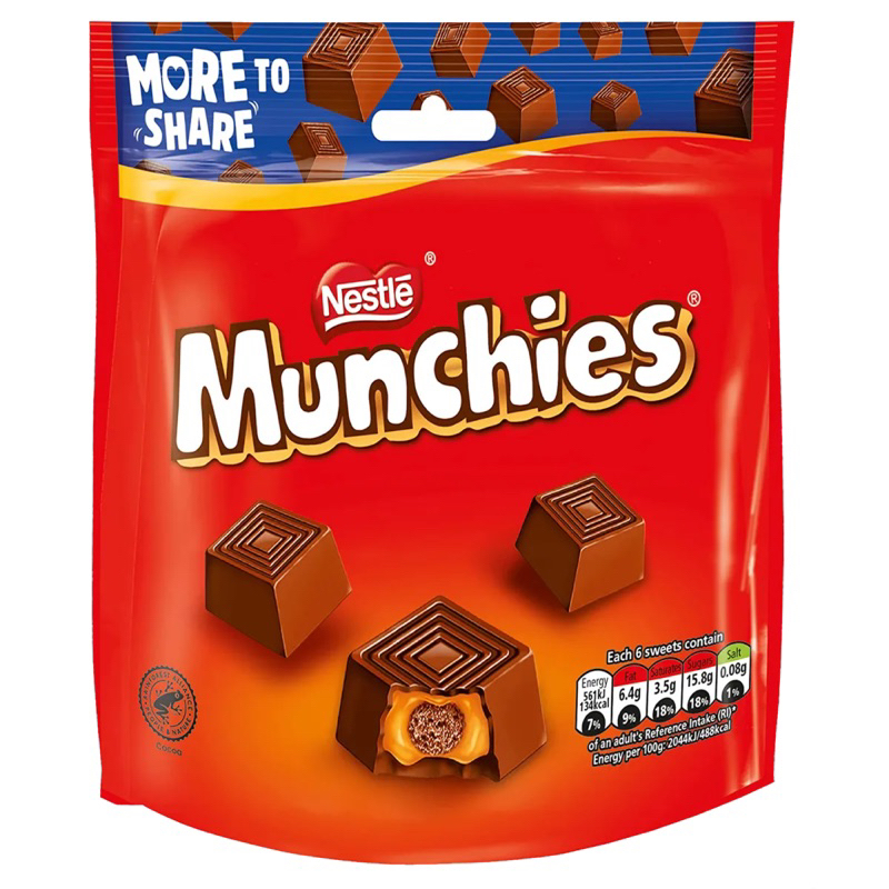 Nestle Munchies chocolate bag 104g. เนสเล่ช็อกโกแลต นำเข้า