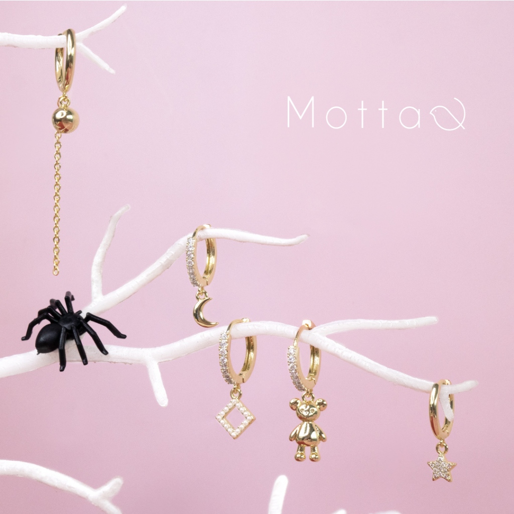 MOTTA ต่างหูห่วงมีจี้ ดีไซน์สวยเก๋ แมทช์ได้กับทุกลุค ใส่แล้วไม่แพ้ ไม่คัน รับประกัน ยินดีคืนเงิน