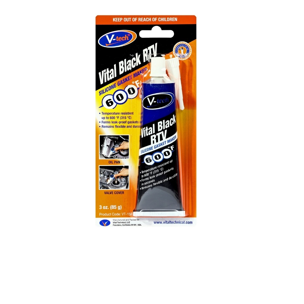 V-Tech ซิลิโคนทาปะเก็น (สีดำ) (Vital Black RTV) VT-157