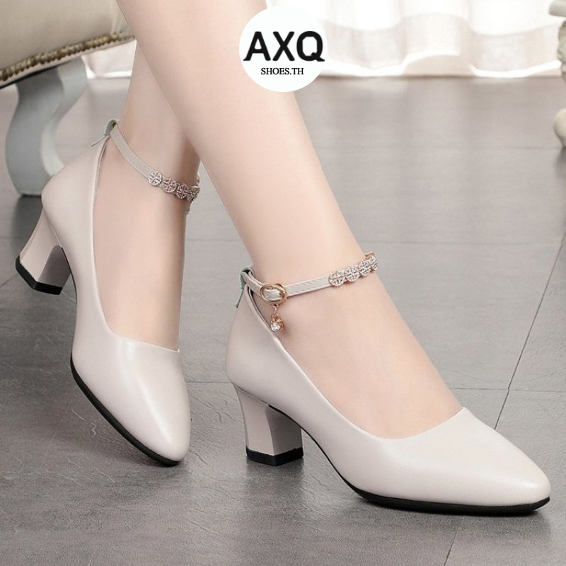 พร้อมส่ง รองเท้าส้นสูงเกาหลีสบายทำงานเดินทางสบายรองเท้าแตะแฟชั่นลำลอง