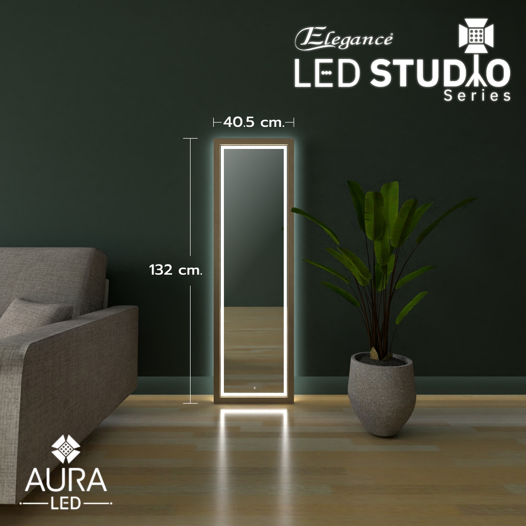 (ส่งจากไทย)กระจกเงามีไฟ LED ติดผนัง ทรงเหลี่ยม ติดในห้องน้ำได้ SM