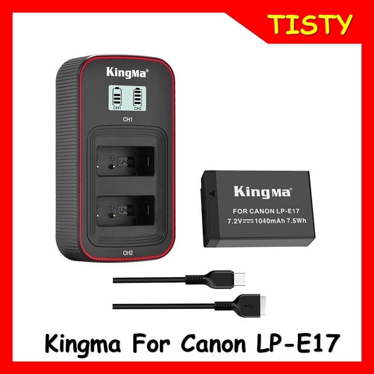 (ไม่สามารถใช้ร่วมกับแท่นชาร์จของแท้ได้) KingMa For Canon LP-E17 battery (1040mAh) for Canon EOS M3 M
