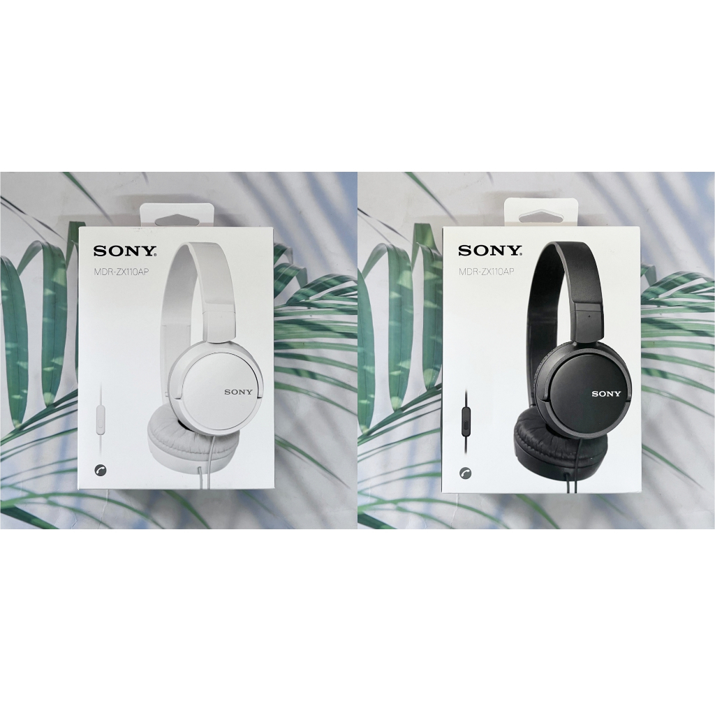โซนี่ หูฟังครอบหูมีสายพร้อมไมโครโฟน Sony MDR-ZX110AP สีดำ ZX Series
