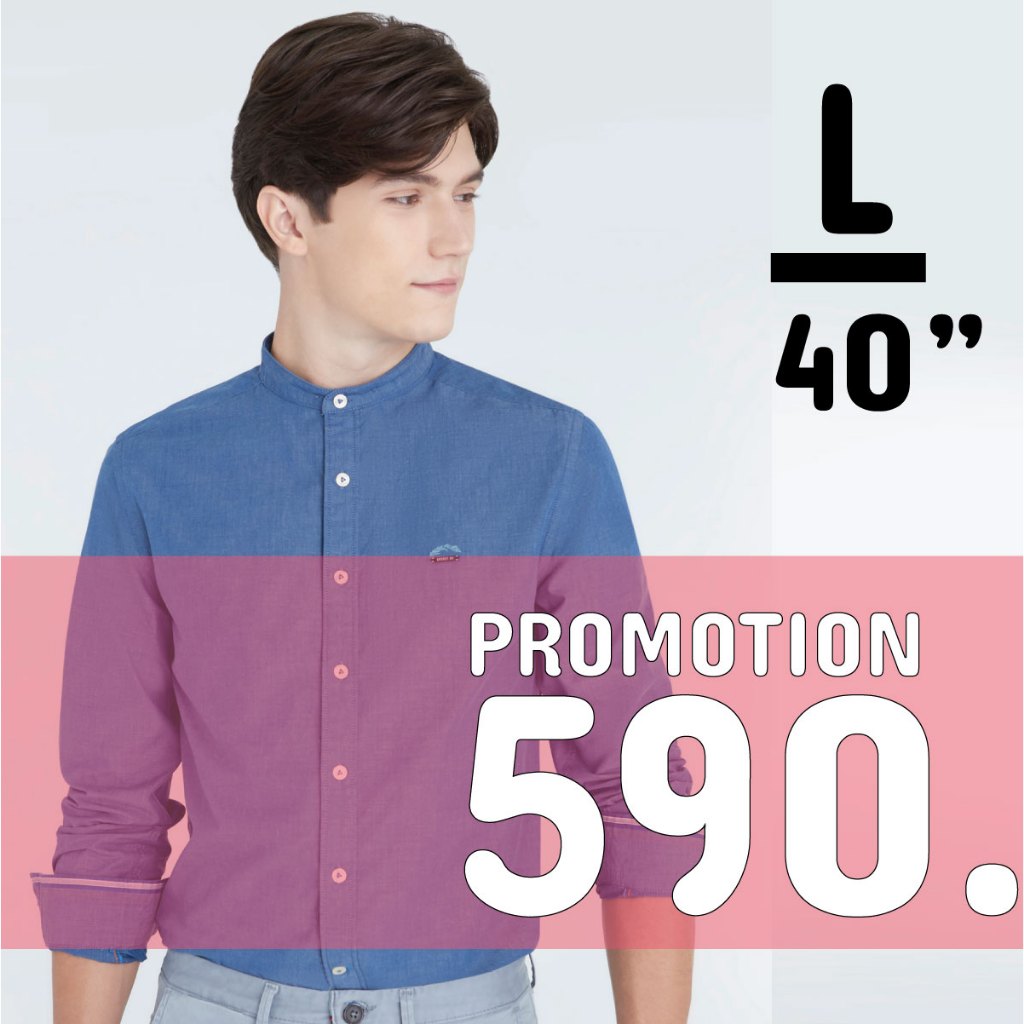 96Studio เสื้อเชิ้ตแขนยาว Size L [ รอบอก 40" ] Promotion 590 บาท