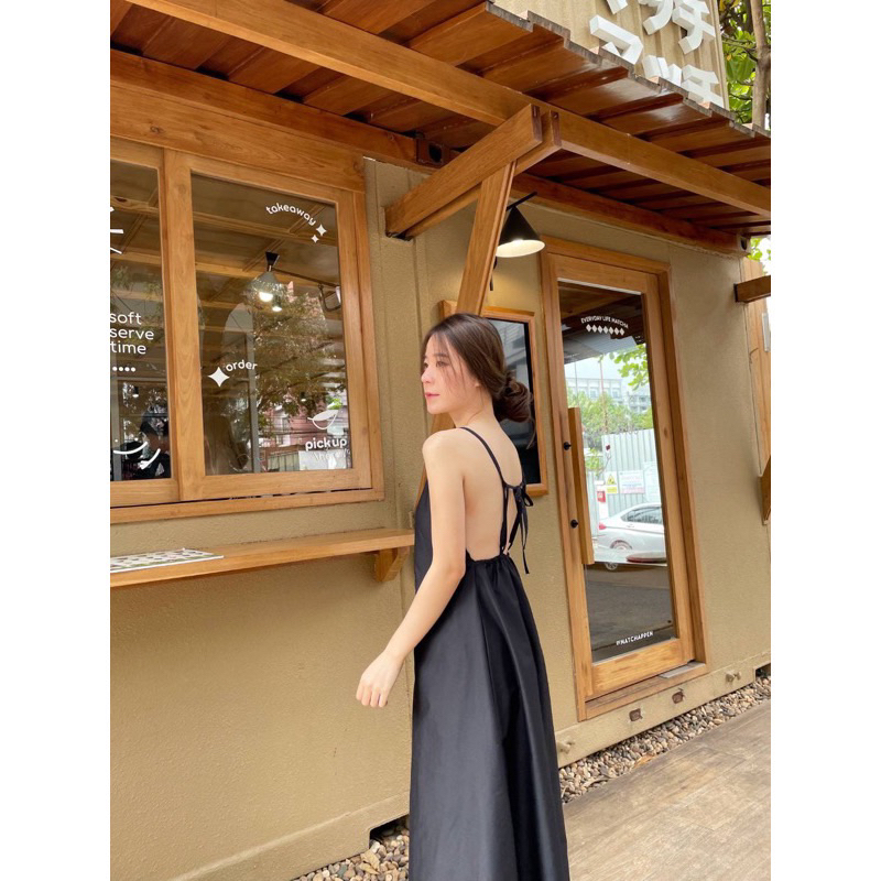 ส่งต่อ KORRA.Clothes เดรสสายเดี่ยวผูก สึดำ