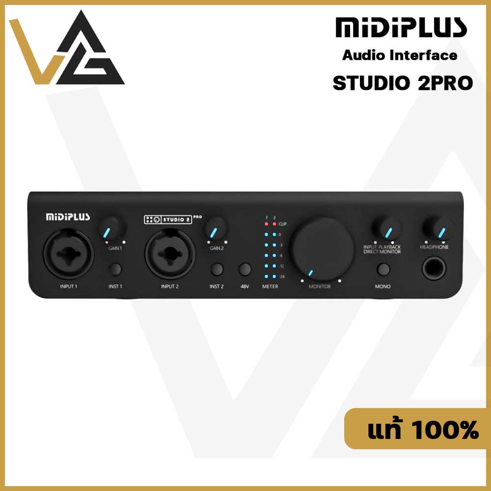 Midiplus Studio 2 Pro ออดิโออินเตอร์เฟส 2 input 2 output 24bit/ 192kHz portable mini sound card