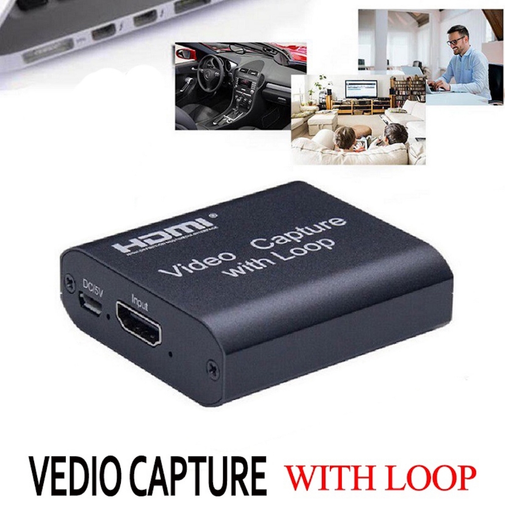 HDMI Capture Card USB 3.0 to HDMI สามารถบันทึกวิดีโอและเสียงจากอุปกรณ์ต่างๆได้ 1080P/60FPS HD Video