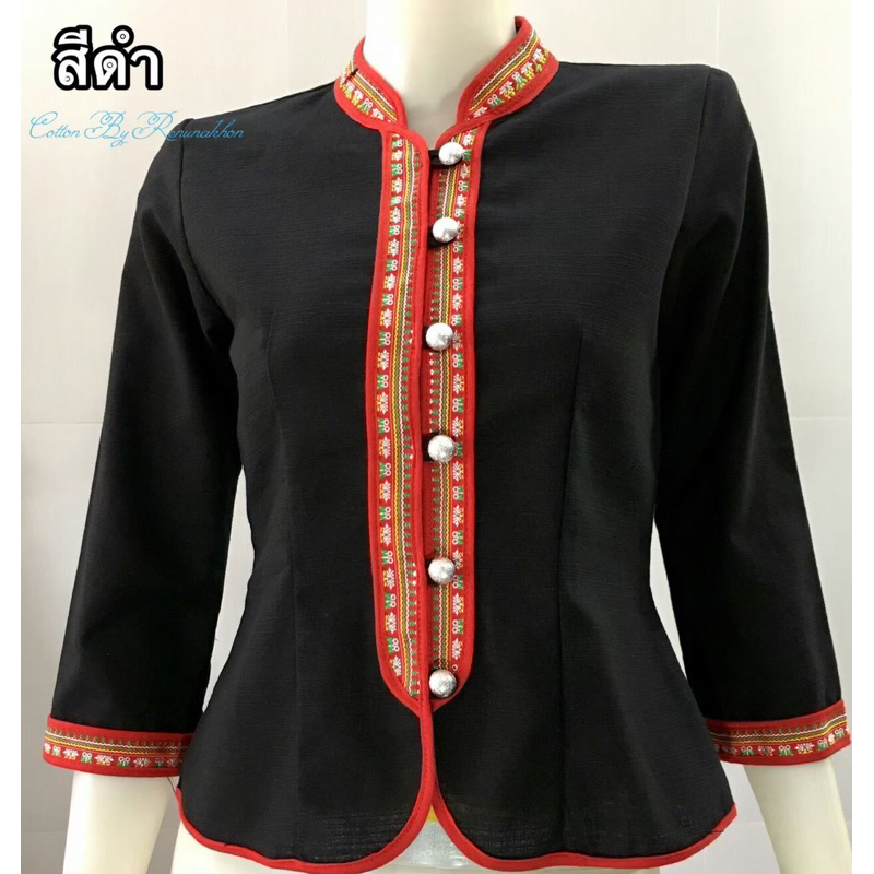 เสื้อผ้าฝ้ายซินมัยสีขาว(อก34-48) - รูปที่ 5