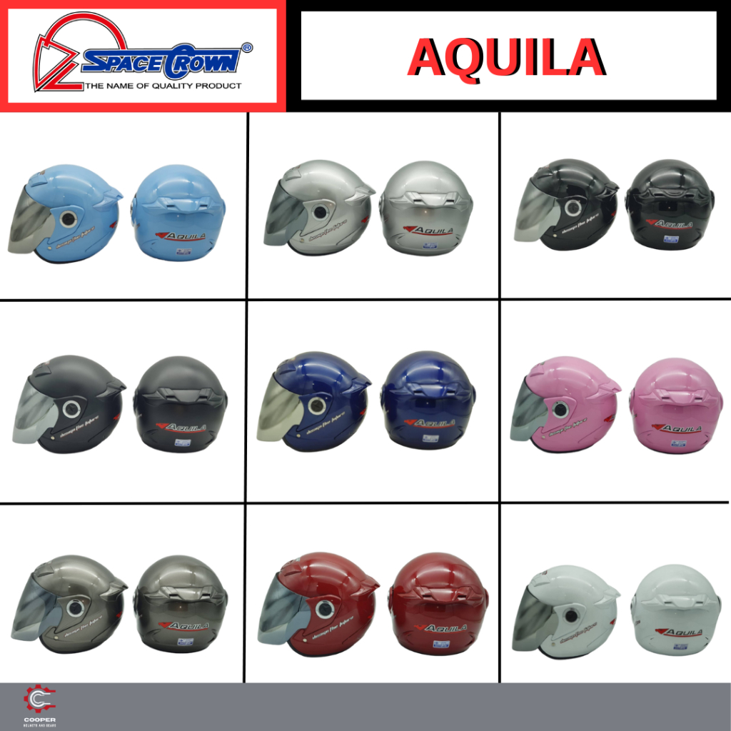 หมวกกันน็อค SpaceCrown รุ่น AQUILA VS หน้าปรอท (หมวกเต็มใบ) มีครบทุกสี