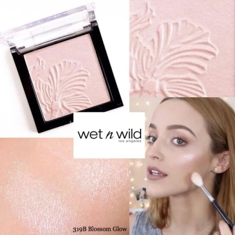 Wet n Wild Megaglo Highlighting Powder •สี 319B Blossom Glow ไฮไลท์ประกายชิมเมอร์สีชมพูใส ช่วยเพิ่มมิติให้ใบหน้า สันจมูก