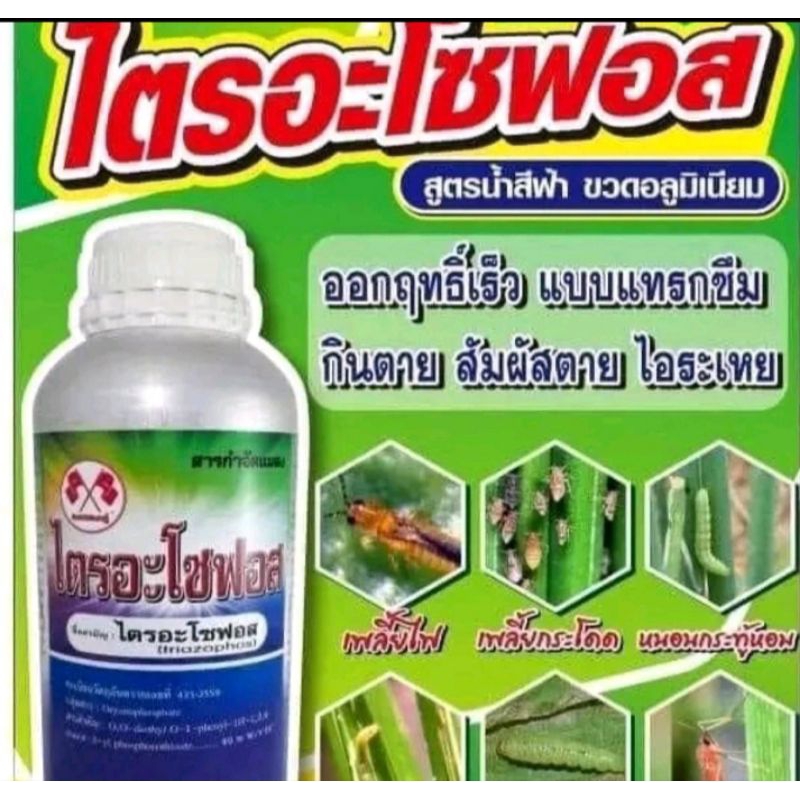 ยากำจัดแมลง ไตรอะโซฟอส กำจัดหนอนและเพลี้ย