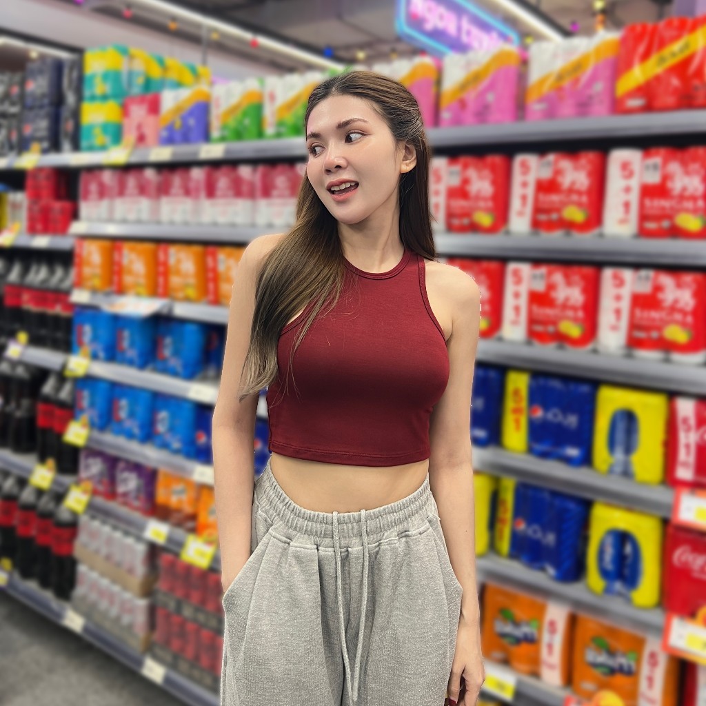 SpinnyHouse  ครอปกล้าม ผ้าเรย่อน ทรงรัดรูป ยืดหยุ่นมาก   ใส่แล้วพรางหุ่นสุด นางแบบใส่งานจริงค่า รุ่น กล้ามโบตั๋น ราคา ถูกที่สุด ดีลบีเคเค แกลเลอรีภาพที่ 7