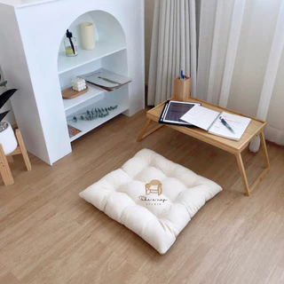 เบาะรองนั่ง สี่เหลี่ยม ผ้าแคนวาส หนาอย่างดี สไตล์ญี่ปุ่น minimal บรรจุใยโพลีเอสเตอร์เกรด A 100%