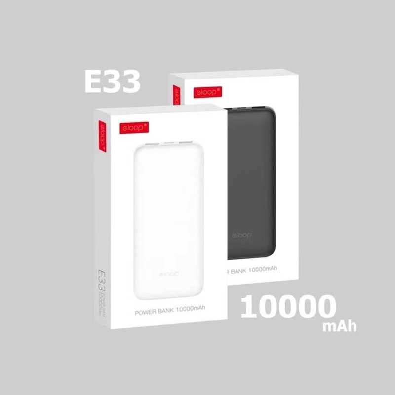 Eloop E33 แบตสำรอง 10000mAh ชาร์จเร็ว 2.4A 12W Powerbank