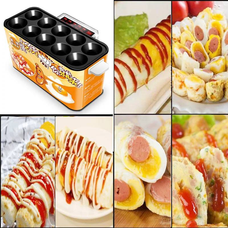 ม้วนไข่  อาหารเช้าZB-D735 เครื่องทําไข่ม้วน 10ช่อง ไฟฟ้าเครื่องทำไข่ม้วน🎯🎯 - รูปที่ 4