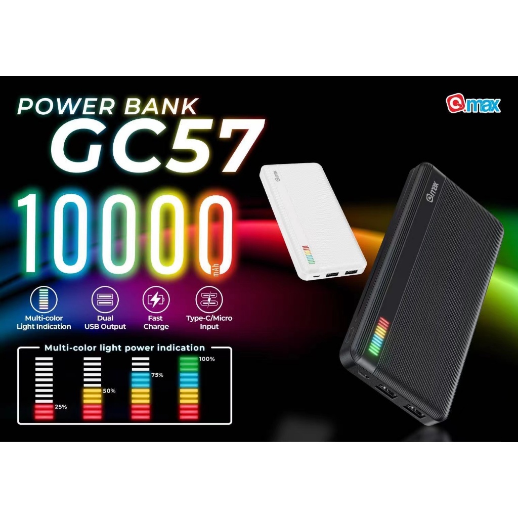 Qmax GC57 Power bank 10000mAh.(มอก.2879-2560