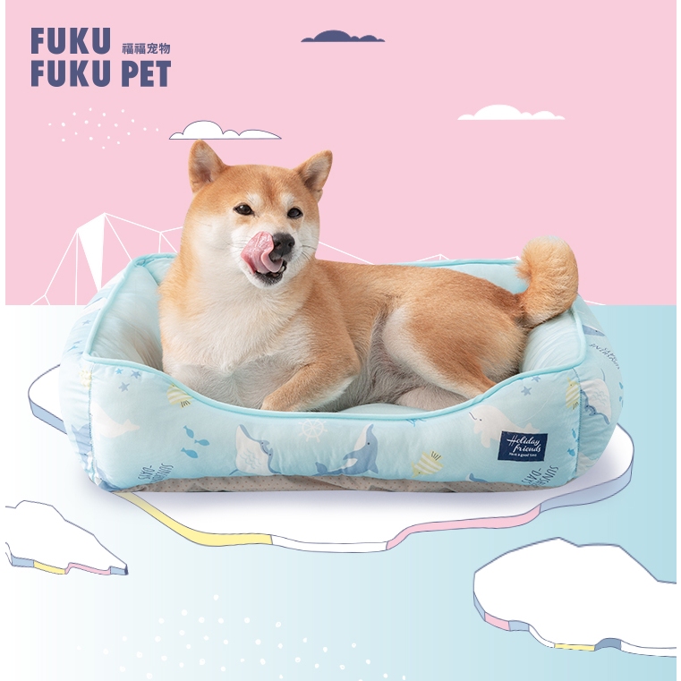 FUKU FUKU PET - COOL SOFA DOLPHIN and OTTER ที่นอนเย็นสำหรับสัตว์เลี้ยง 50*60