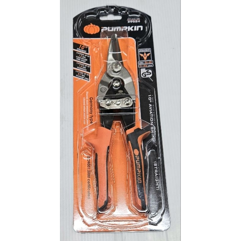 PUMPKIN​ 29524 PTT-AVA10S กรรไกรตัดเหล็กแผ่น​ ปากตรง​ 10" Cr-mo