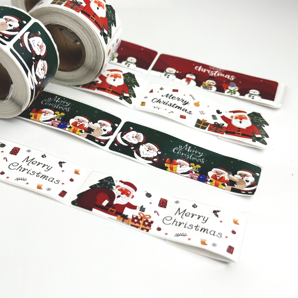 สติ๊กเกอร์คริสต์มาส (Cristmas Sticker) สติ๊กเกอร์สำเร็จรูป ติดกล่อง ฉลากสินค้า ถุงขนม