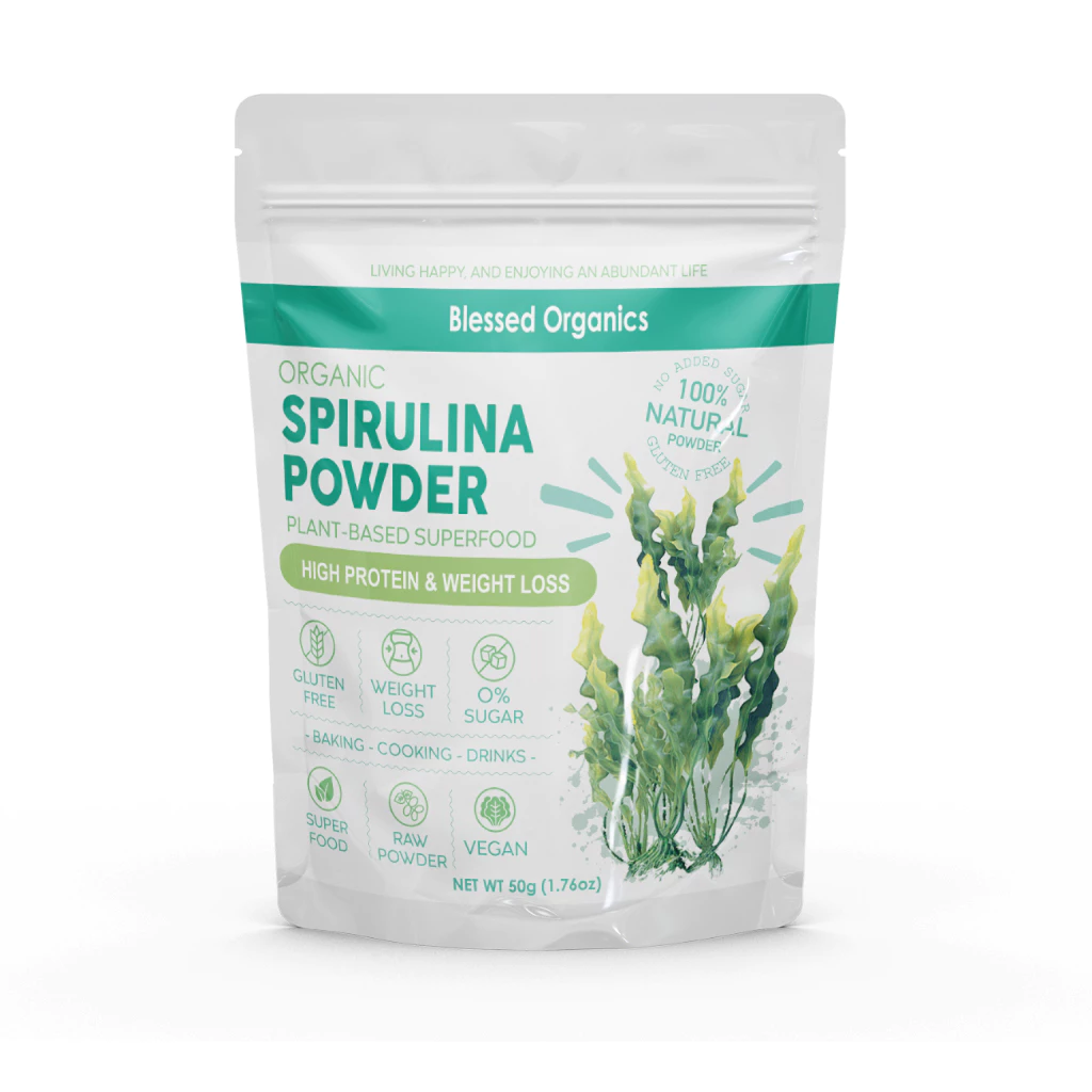 ผงสาหร่ายสไปรูลิน่า SPIRULINA ออแกนิค100% โปรตีนเน้นๆจากท้องทะเล