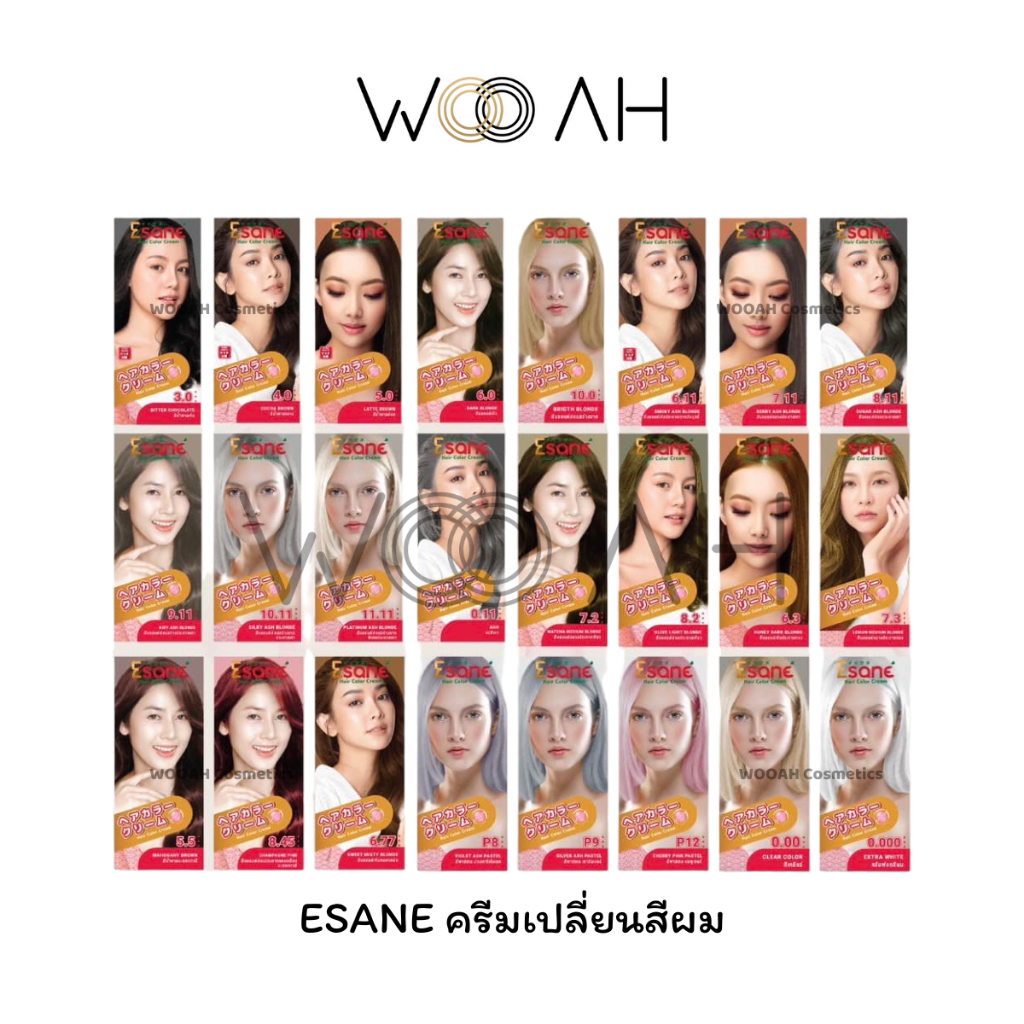 ESANE Hair Color Cream 100ml อีซาเน่ แฮร์คัลเลอร์ ครีม สีย้อมผม ครีมย้อมผม ยาย้อมผม ผมเทา สีพาสเทล 2